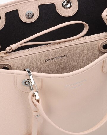Emporio Armani Apricot Moka Pebbled Shopper With Pouch