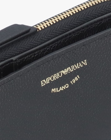 Emporio Armani Bifold Black Tumbled Leather Zip Around Wallet