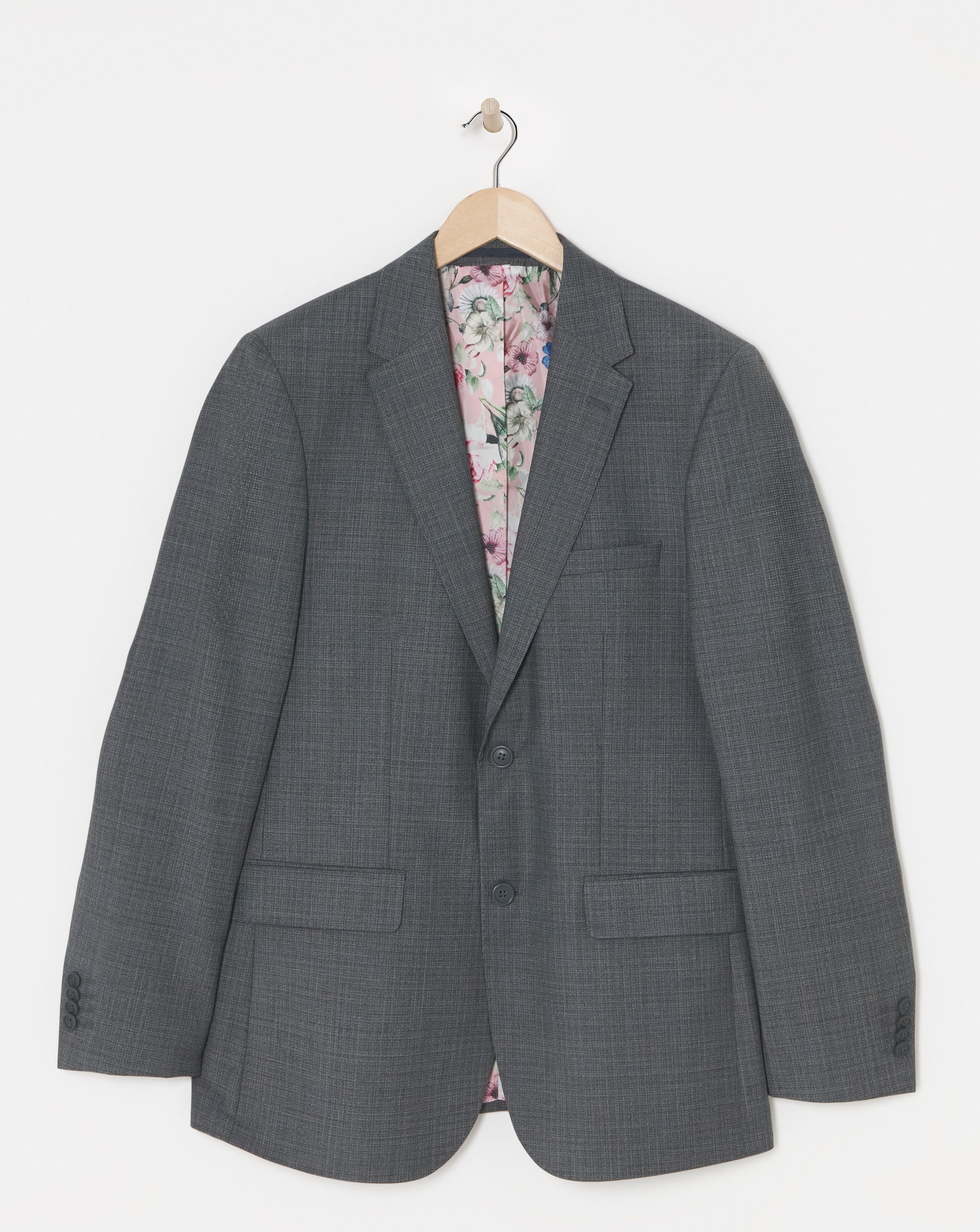 William Hunt Textured Grey Suit Jacket