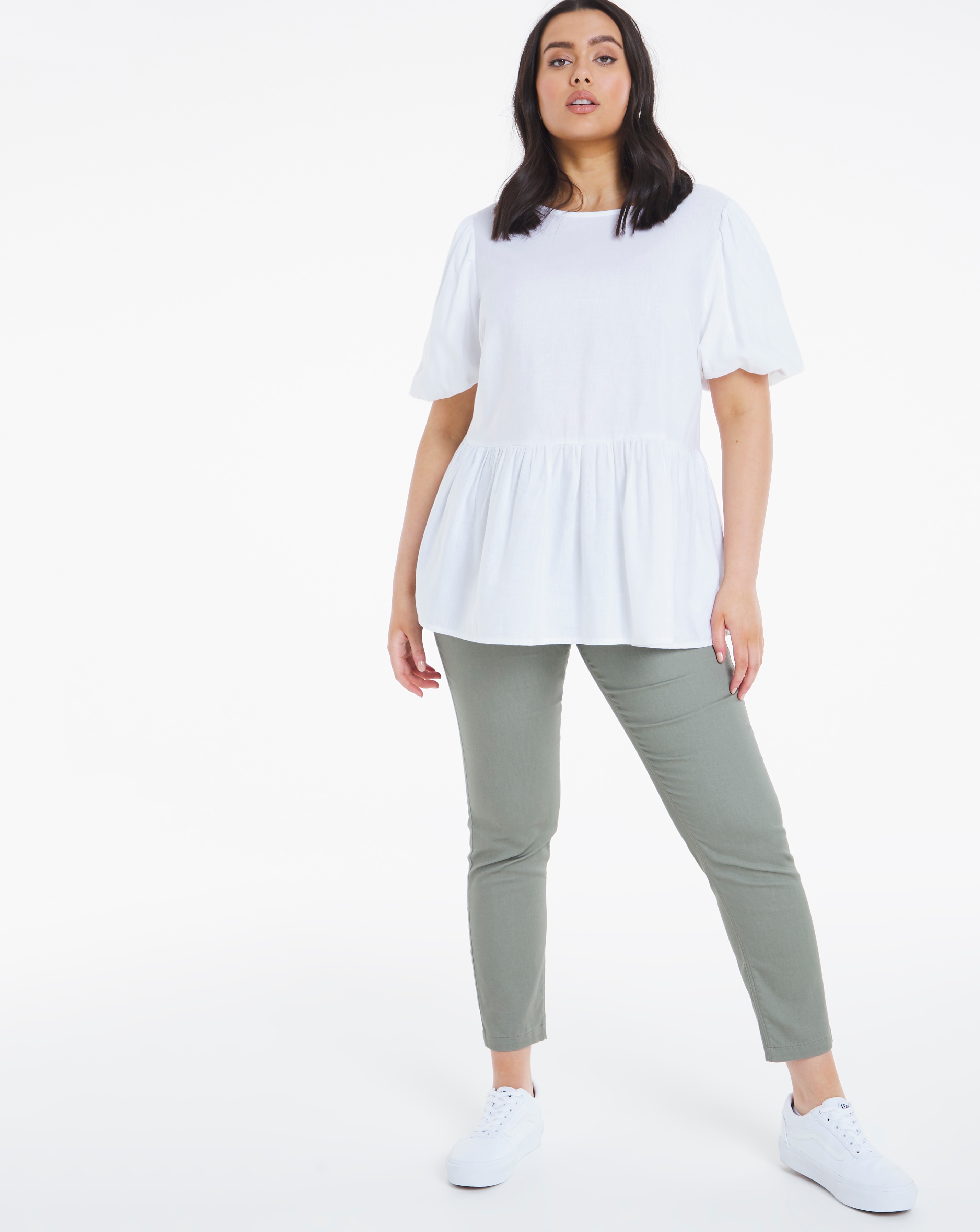 Bella Khaki Pull On Slim Leg Jeggings 