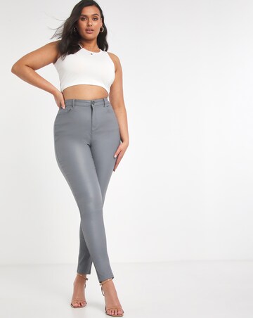 Chloe Grey Coated High Waist Skinny Jeans
