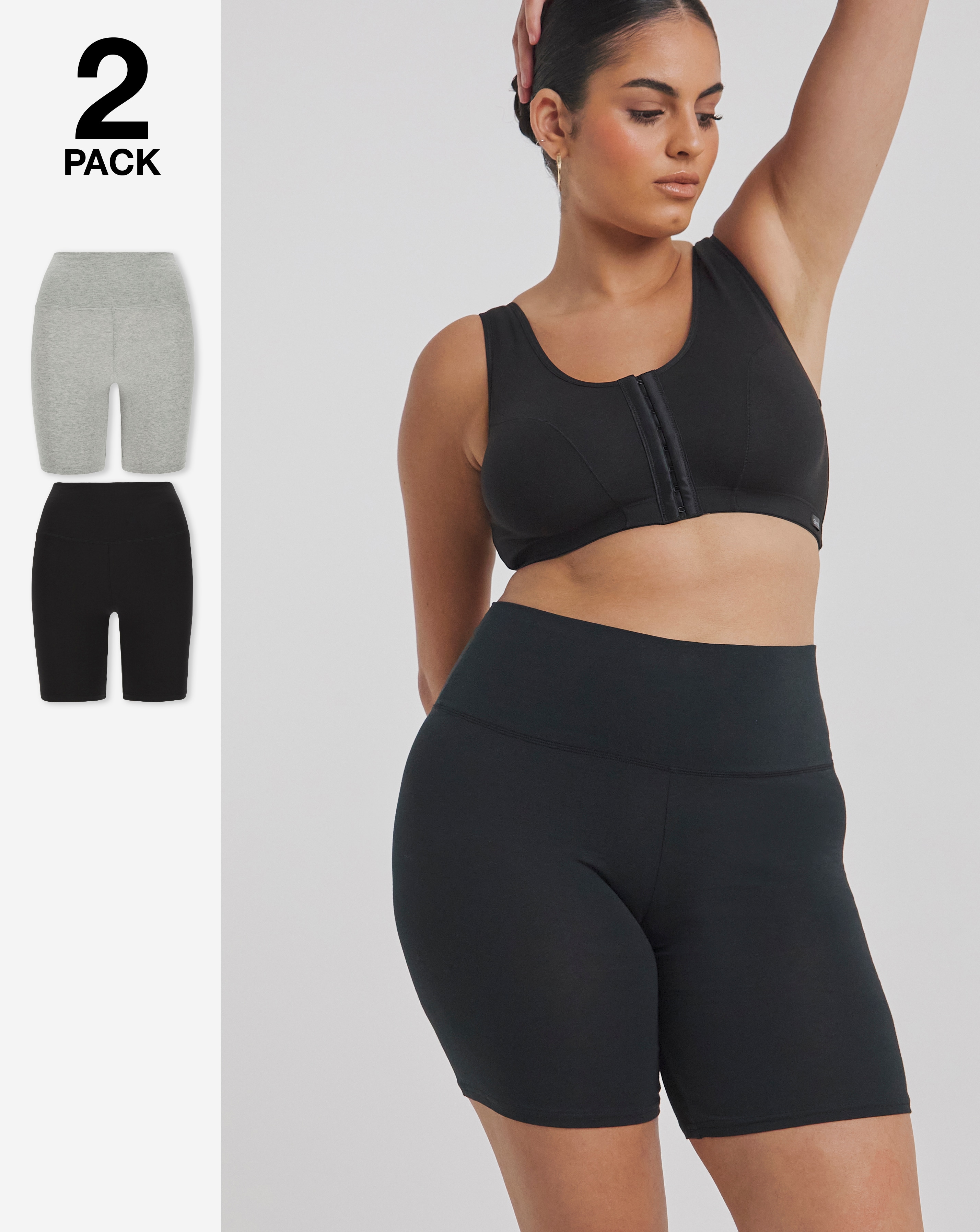 2 Pack Cotton Comfort Cycling Shorts