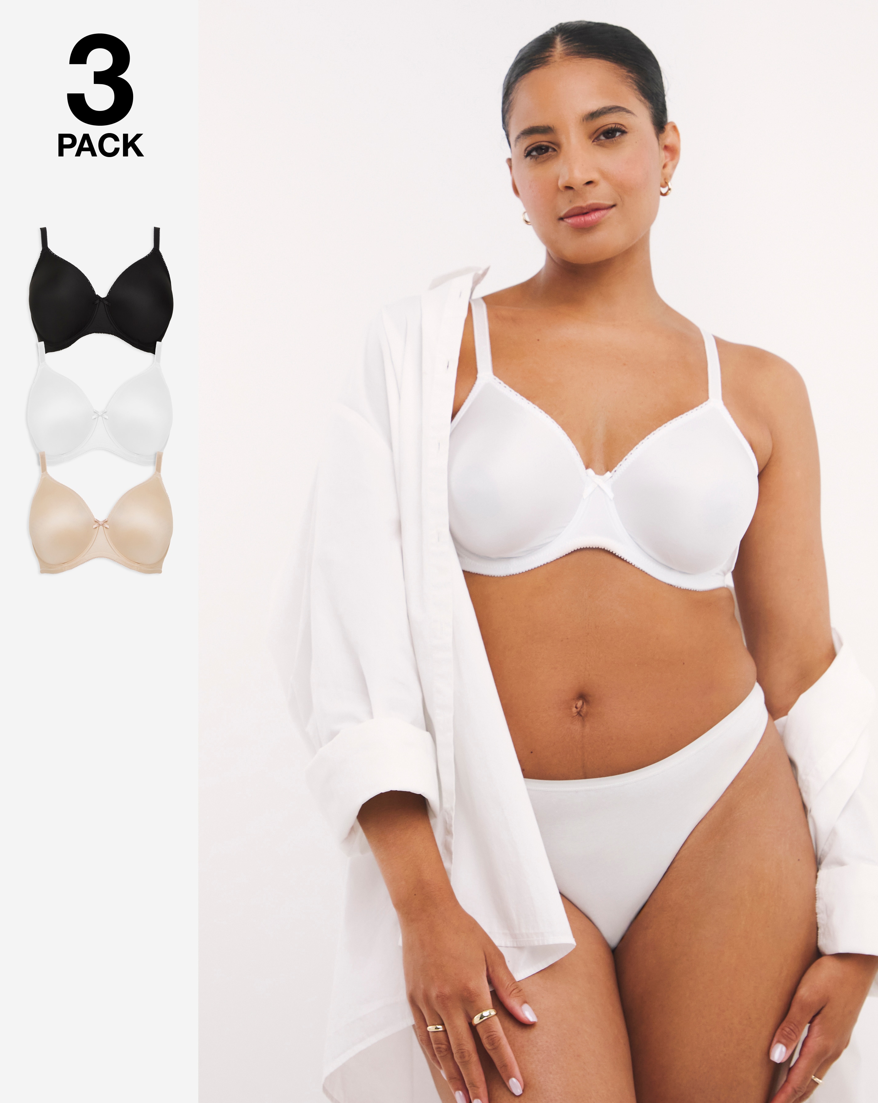 3 Pack Full Cup Wired Bras