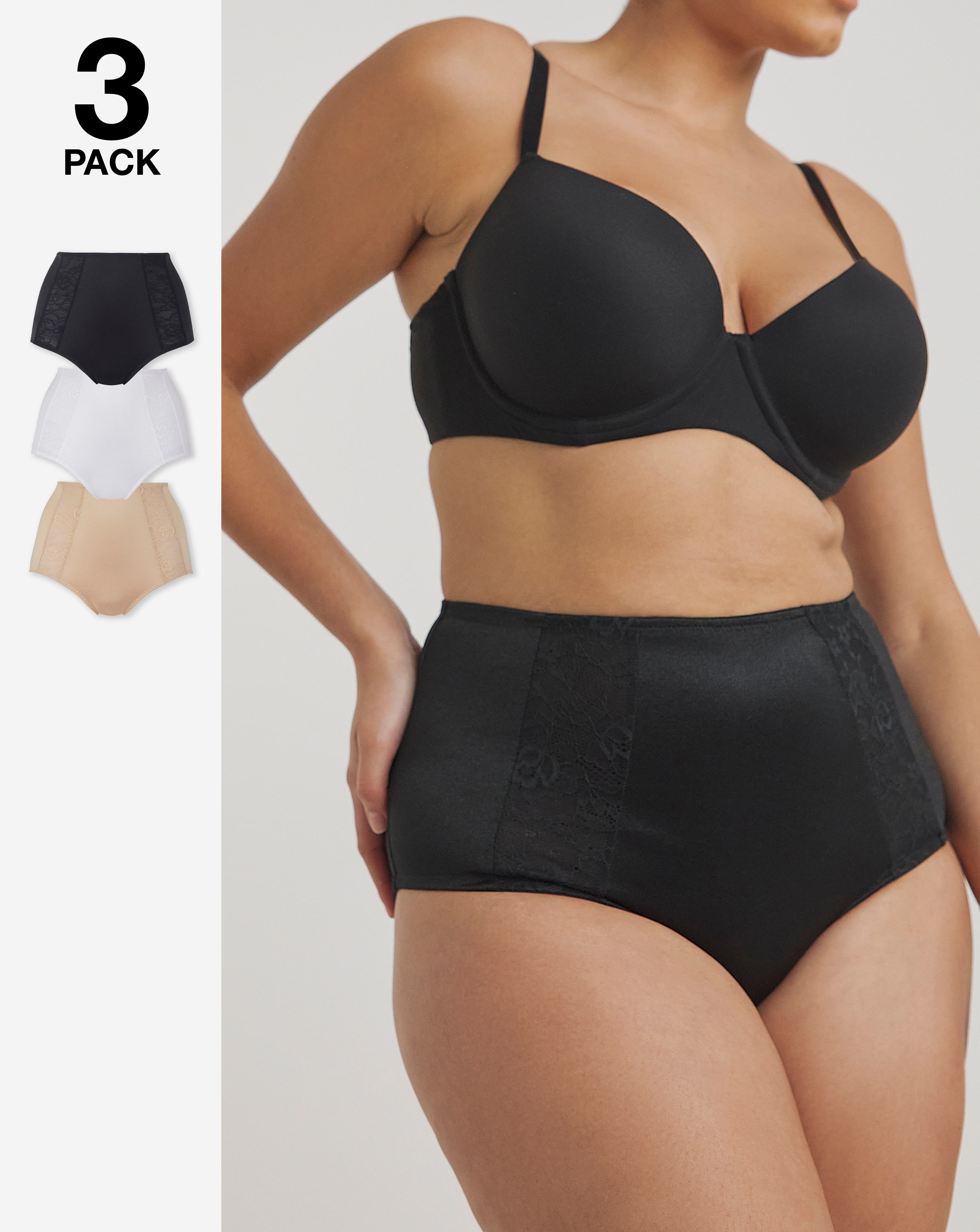 MAGISCULPT 3 Pk Midi Firm Control Briefs