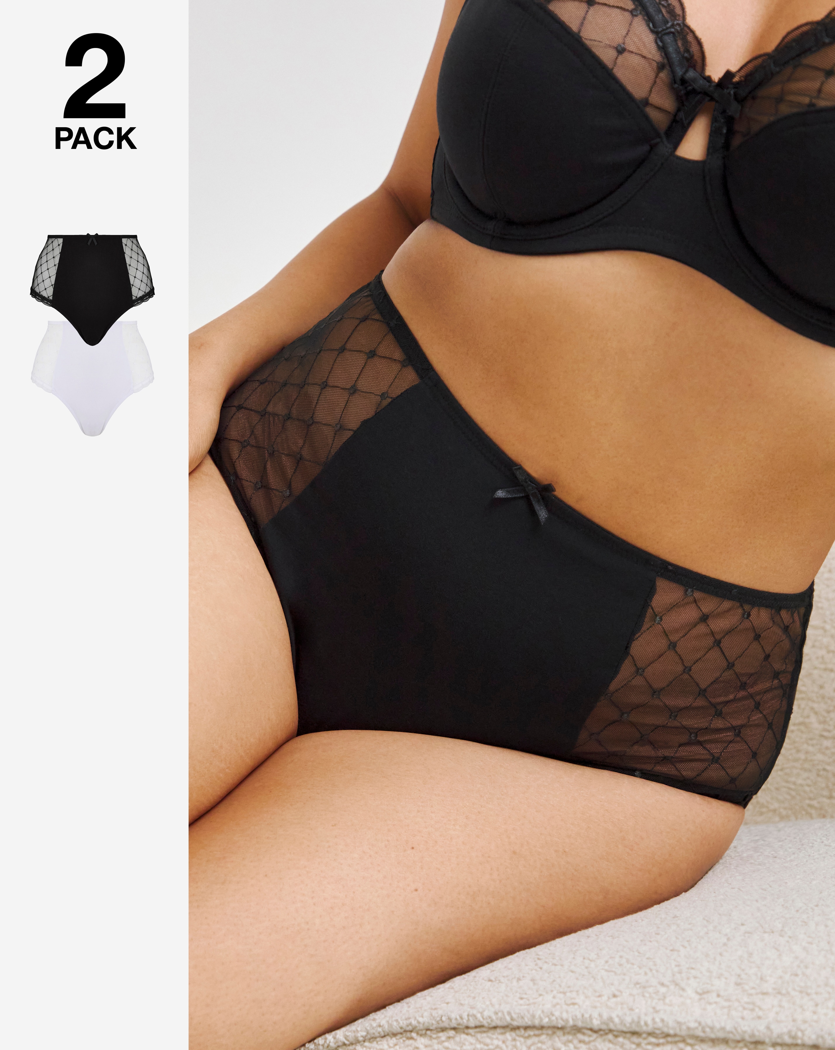 2 Pack Rachel Embroidery Deep Brief