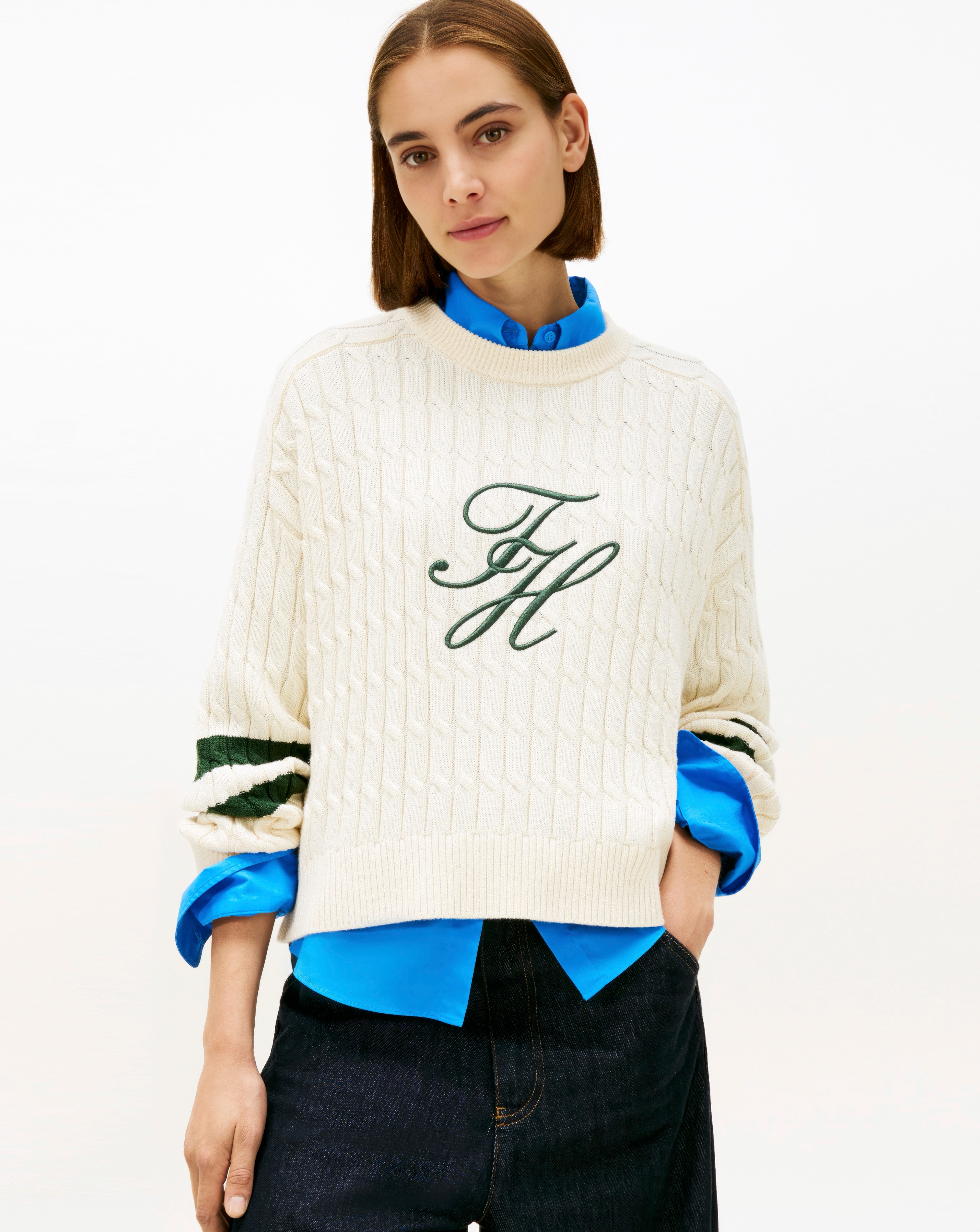 New In - Tommy Hilfiger Textured Graphic Sweater