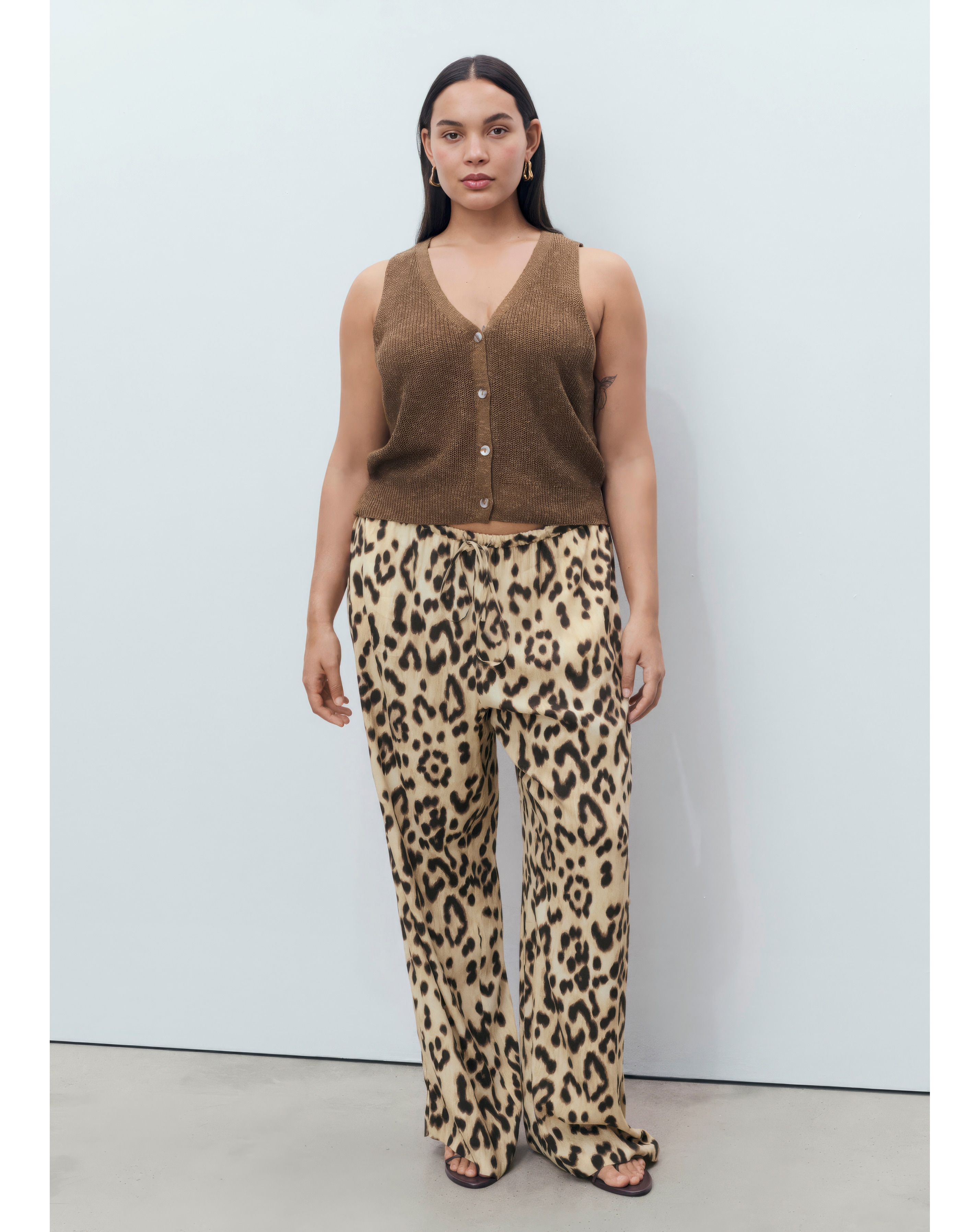 Mango Leopard Print Trousers