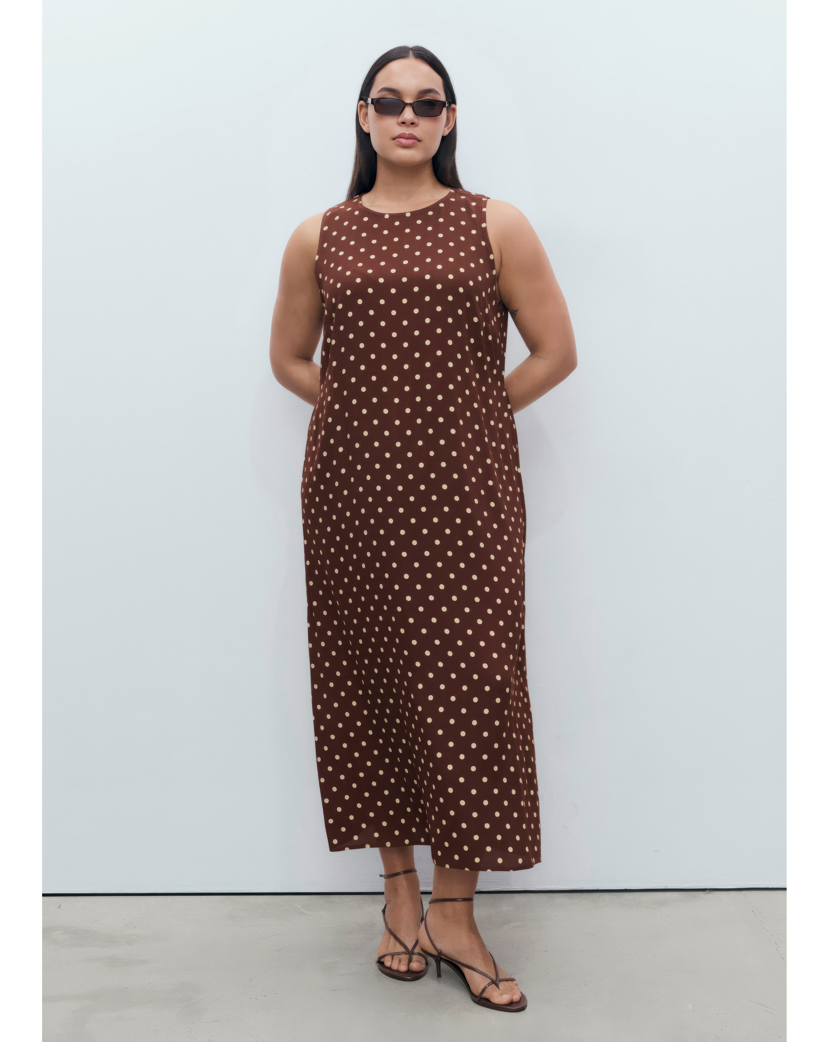 MANGO POLKA DOT MIDI DRESS