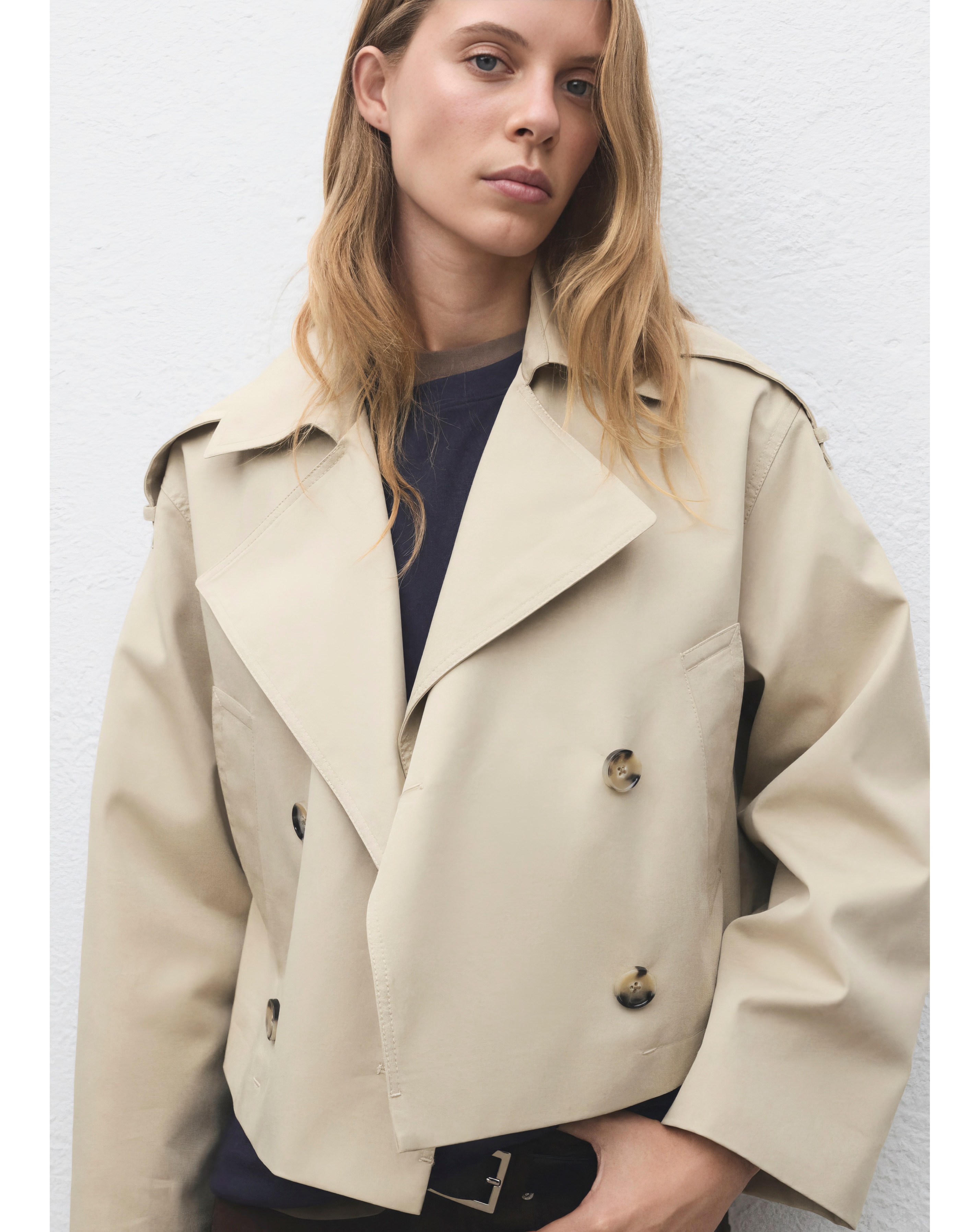 MANGO CROPPED TRENCH