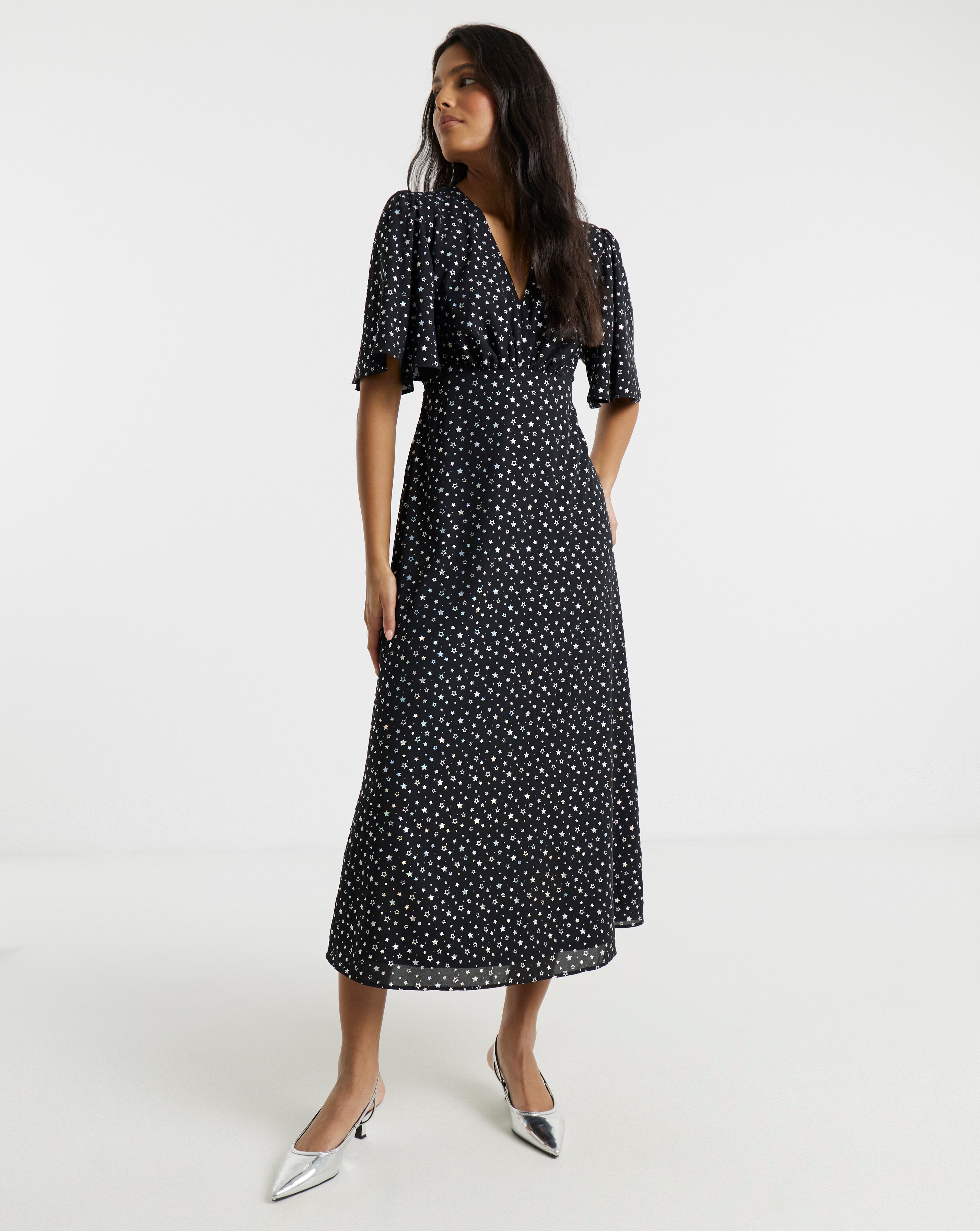 New In - Twisted Wunder Grace Foil Midi Dress