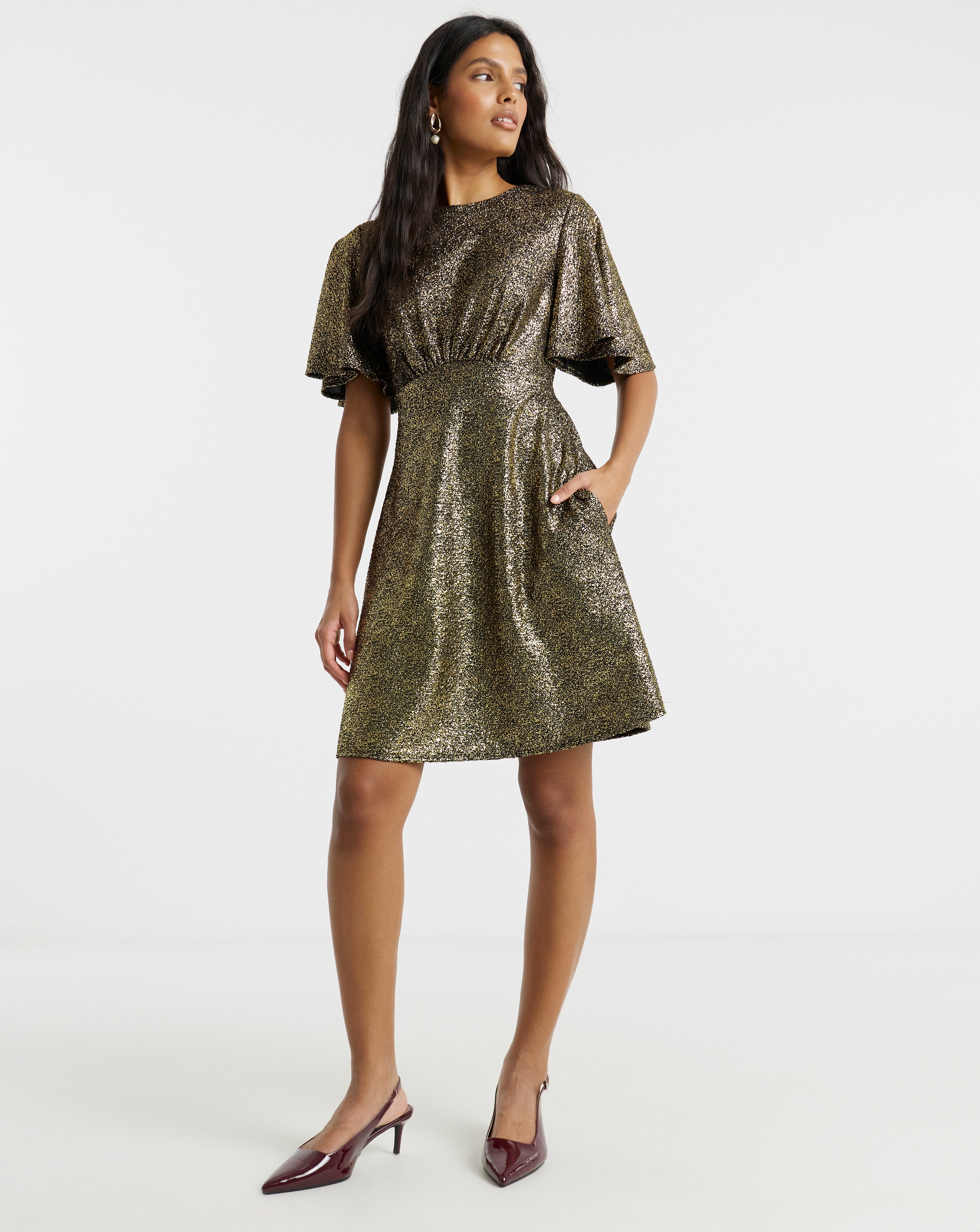 Twisted Wunder Ziggy Gold Mini Dress