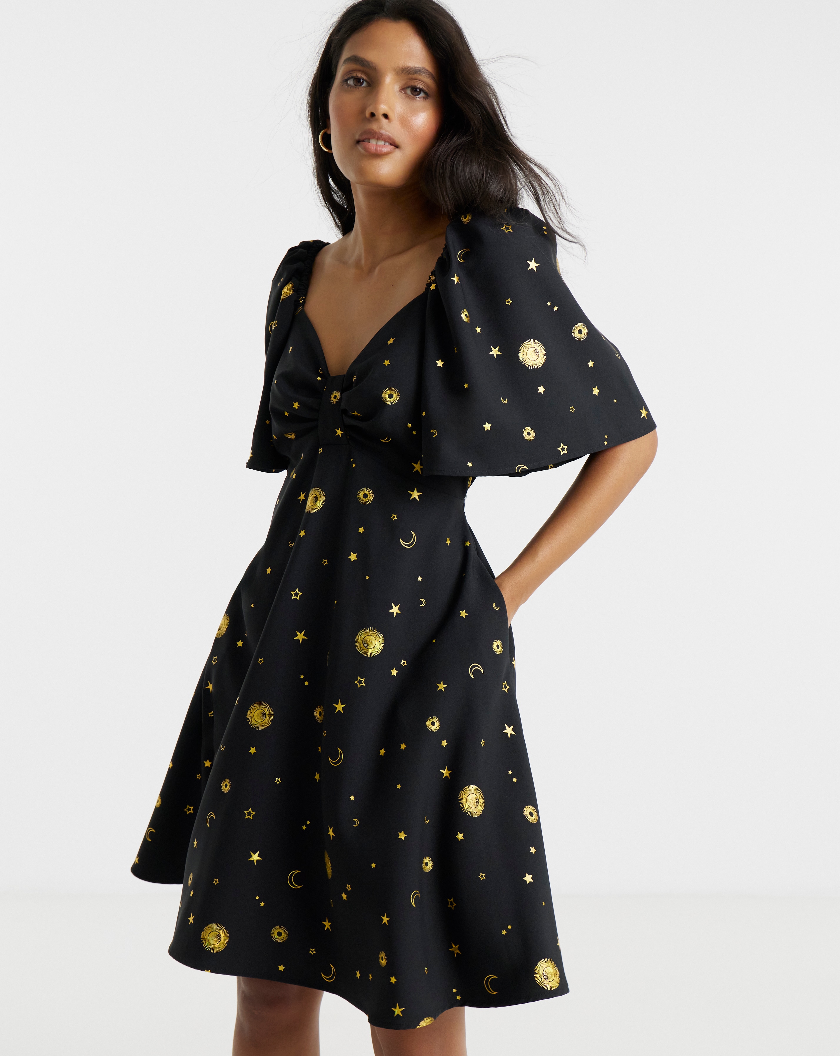 Twisted Wunder Cordella Gold Mini Dress