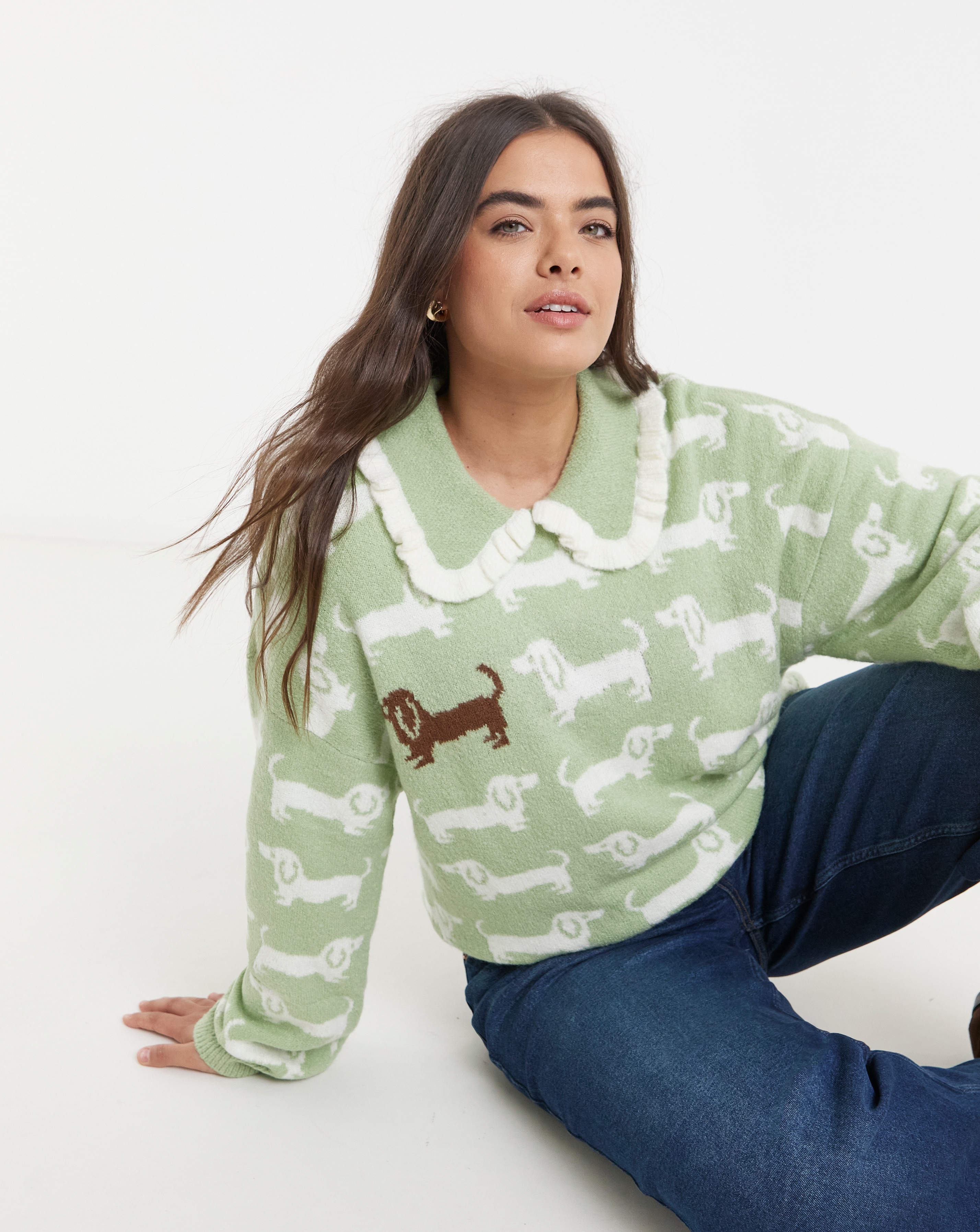 Neon Rose Frill Sausage Dog Jumper