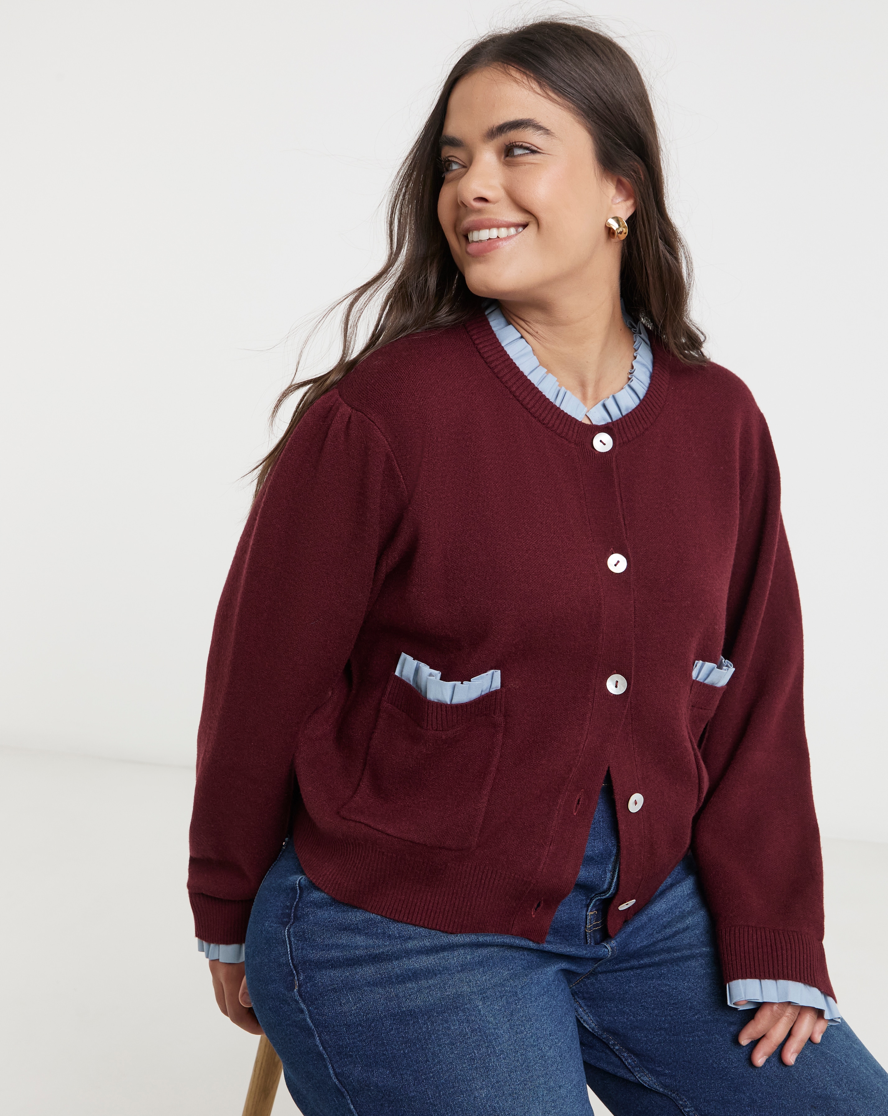 Neon Rose Double Layer Cardigan