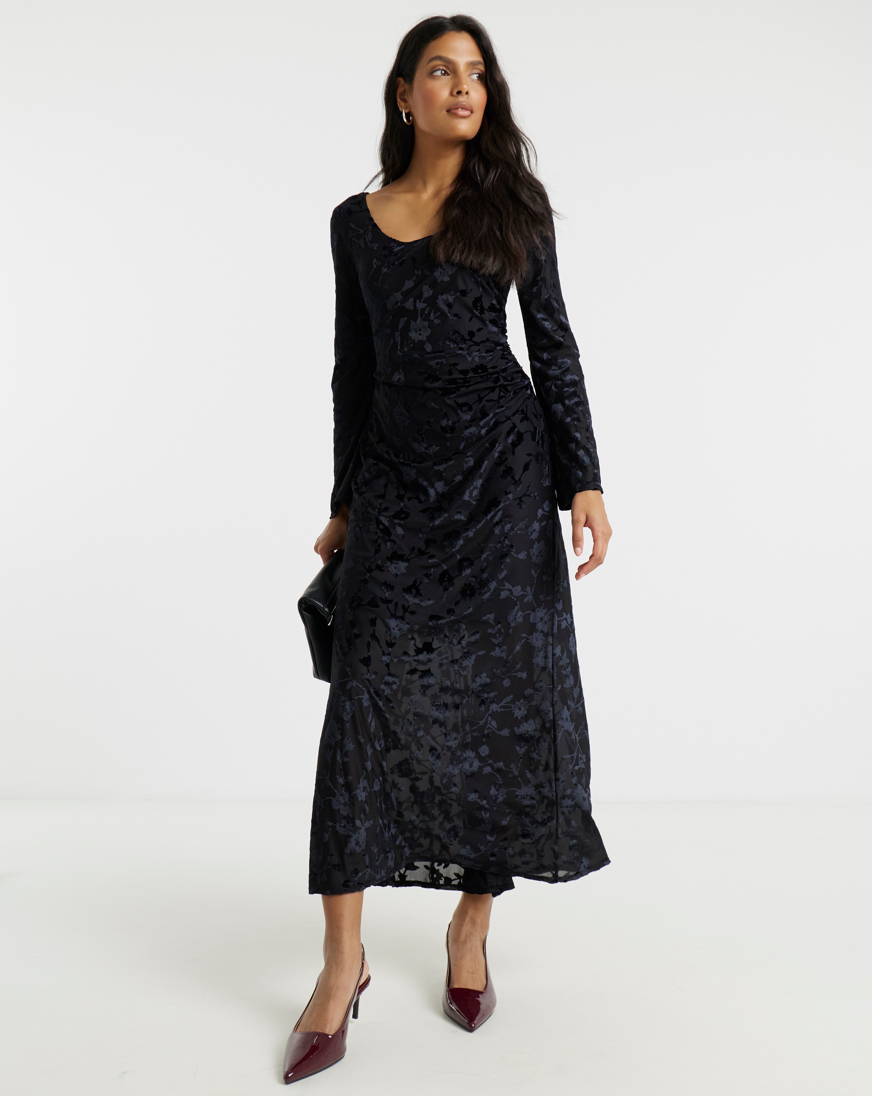 Flounce London Burnout Detail Maxi Dress