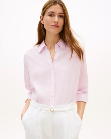 Tommy Hilfiger Linen Round Hem Long Sleeve Shirt