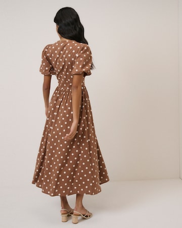 Nobody's Child Brown Polka Dot Starlight Midi Dress Petite