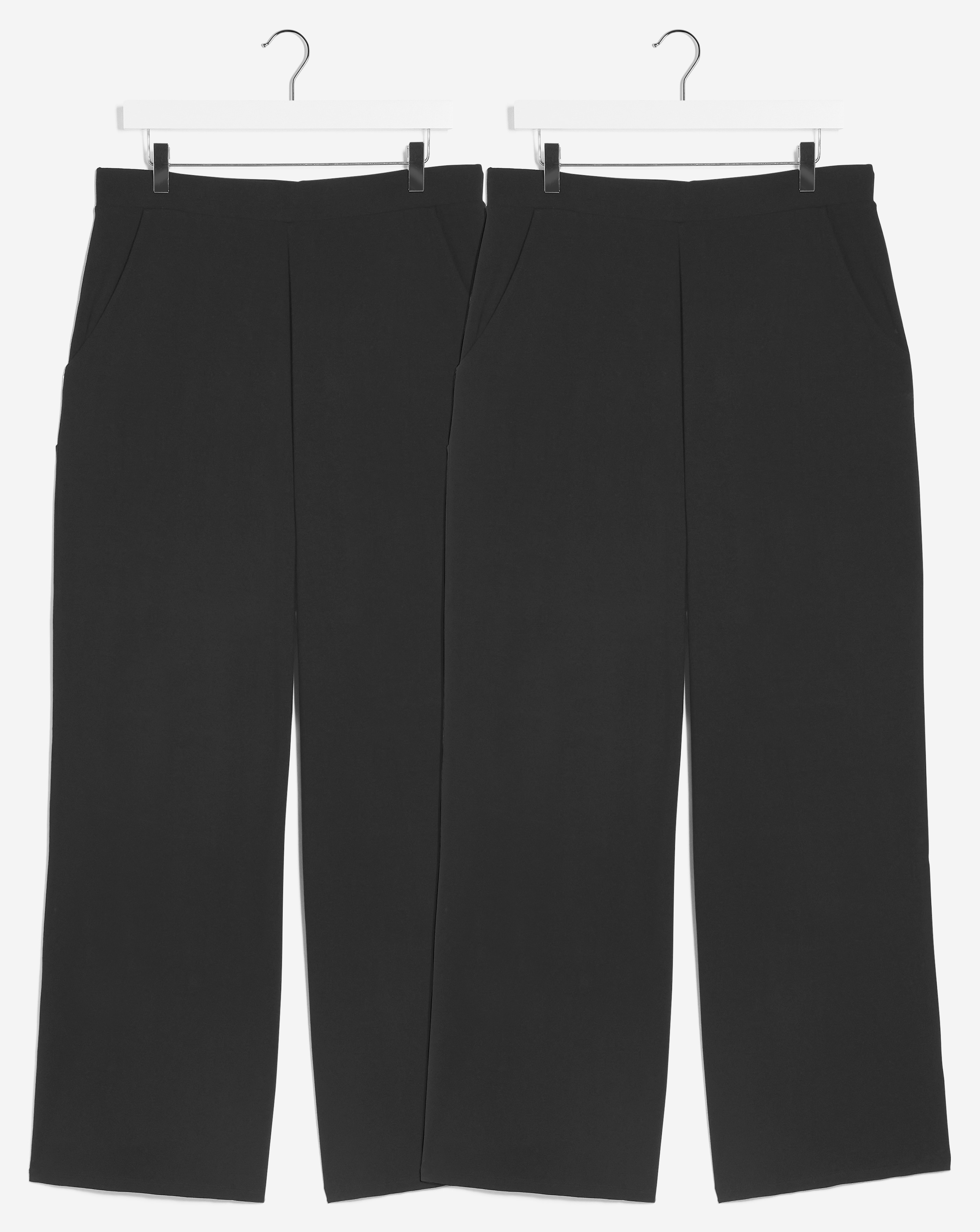 2 Pack Pull On Wide Leg Trousers