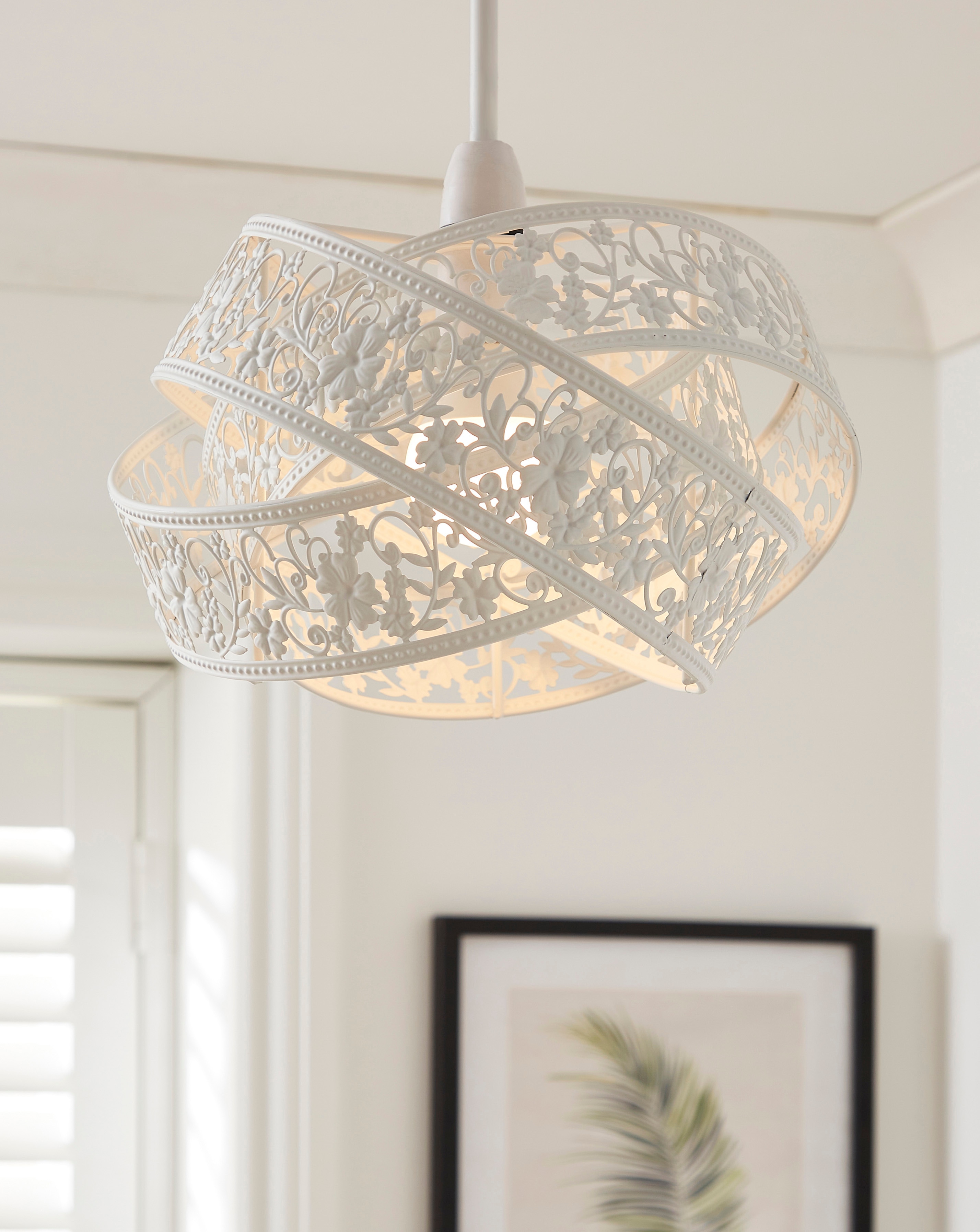 Matte White Fretwork Shade