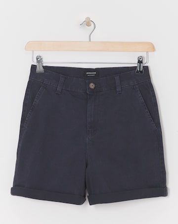 Navy Stretch Turn Up Chino Shorts