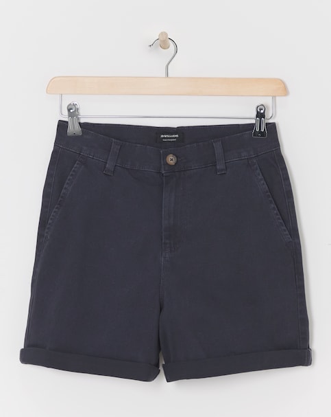Navy Stretch Turn Up Chino Shorts