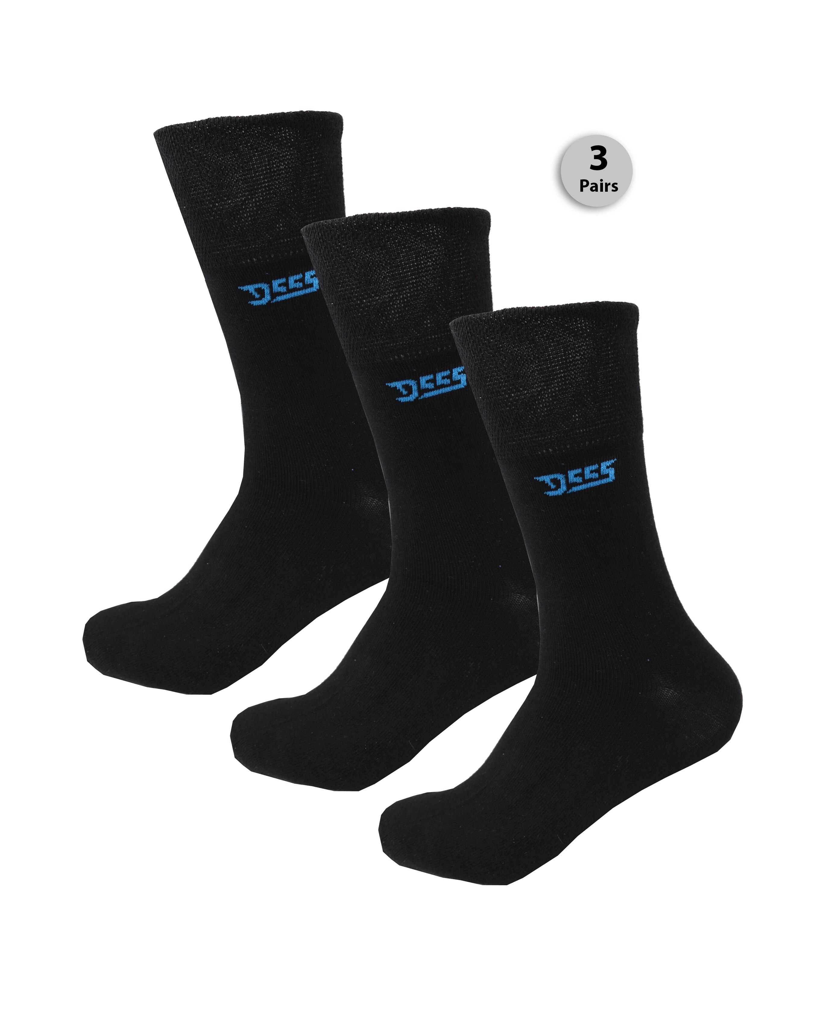 D555 Big & Tall Harold-1 Pack of 3 Extra Wide Comfort Fit Socks - Black