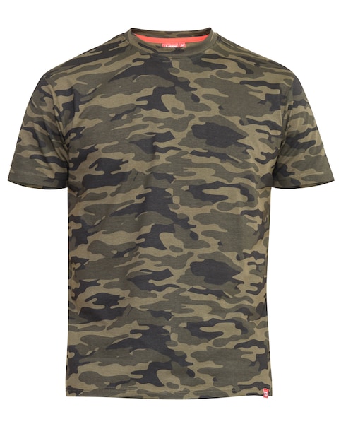 D555 Big & Tall Gaston Camouflage Print Crew Neck T-Shirt - Jungle
