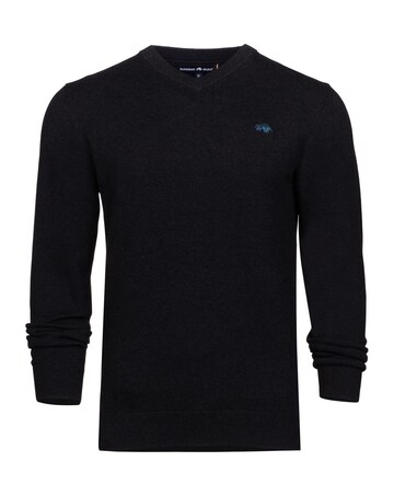 Raging Bull Classic V Neck Knit Black
