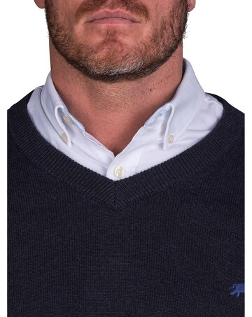 Raging Bull Classic V Neck Knit Black