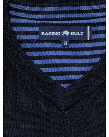 Raging Bull Classic V Neck Knit Black