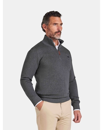 Raging Bull Classic Quarter Zip Knit Charcoal