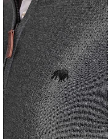 Raging Bull Classic Quarter Zip Knit Charcoal