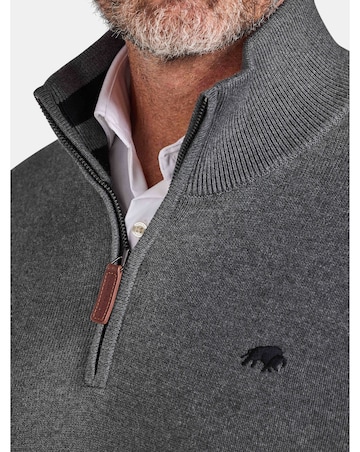 Raging Bull Classic Quarter Zip Knit Charcoal