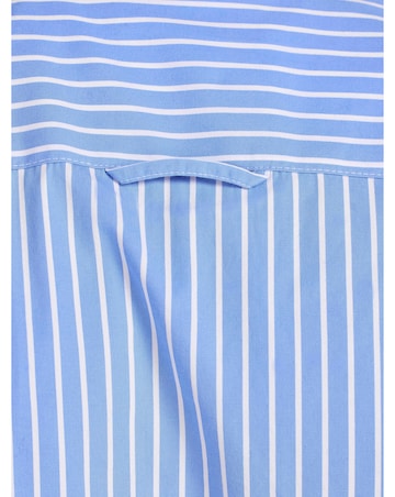 Raging Bull Long Sleeve Classic Stripe Shirt Mid Blue