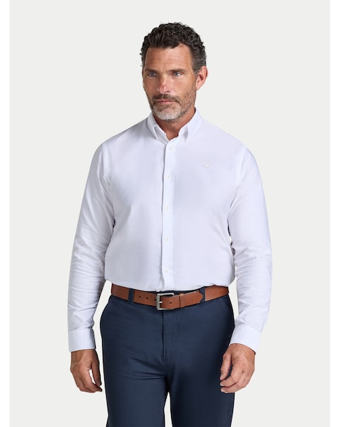 Raging Bull Long Sleeve Classic Oxford Shirt White