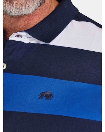 Raging Bull Classic Jersey Contrast Panel Polo Navy