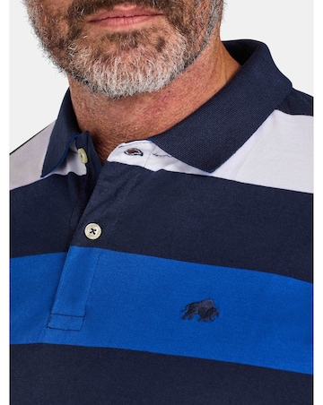 Raging Bull Classic Jersey Contrast Panel Polo Navy