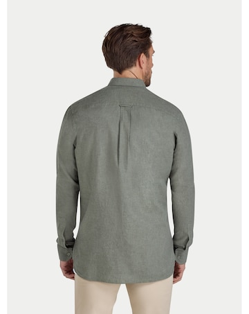 Raging Bull Classic Long Sleeve Linen Shirt Olive