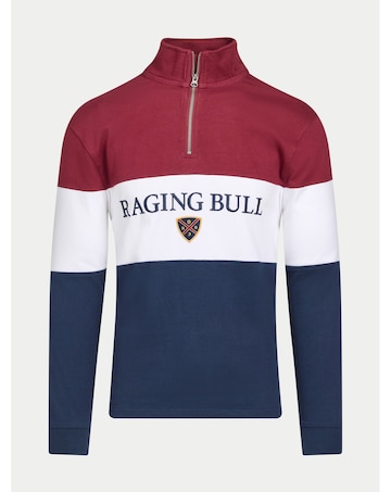 Raging Bull Cut & Sew Quarter Zip Navy/Red