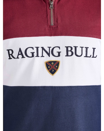 Raging Bull Cut & Sew Quarter Zip Navy/Red