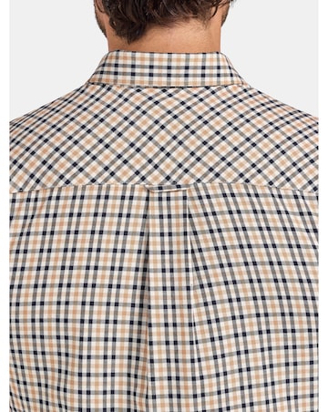 Raging Bull L/S Brookes Gingham Brushed Cotton Twill Shirt  Tan