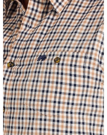 Raging Bull L/S Brookes Gingham Brushed Cotton Twill Shirt  Tan