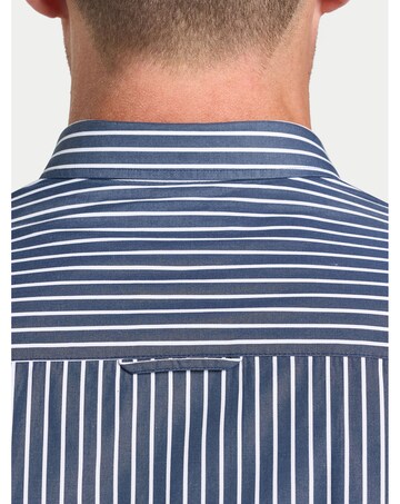 Raging Bull L/S Classic Poplin Stripe Shirt  Navy
