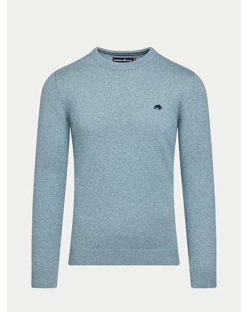 Raging Bull Classic Crew Neck Cotton/Cashmere Knit Green Marl