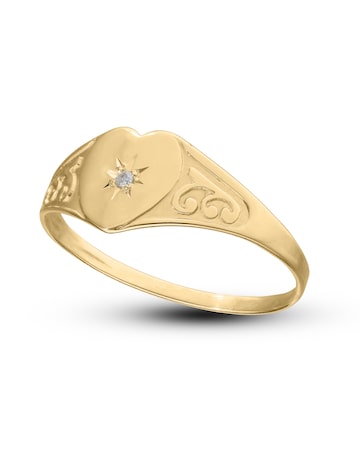 9CT GOLD DIAMOND SET HEART RING