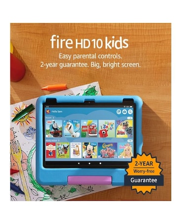 Amazon Fire HD10 Kids 10.1in 32GB (ages 3-7) Tablet (2023) - Blue