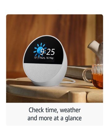 Amazon Echo Spot Smart Alarm Clock with Alexa - White
