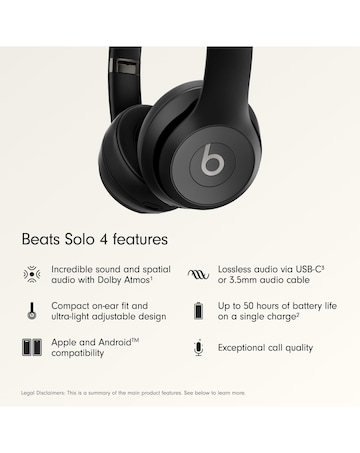 Beats Solo 4 True Wireless On-Ear Headphones - Black