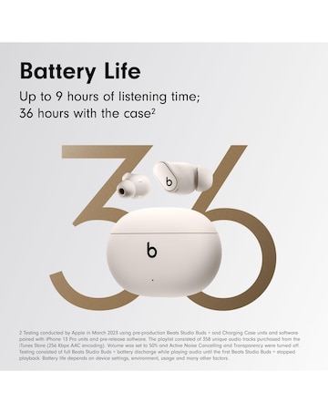 Beats Studio Buds + True Wireless Noise-Cancelling Earbuds - White