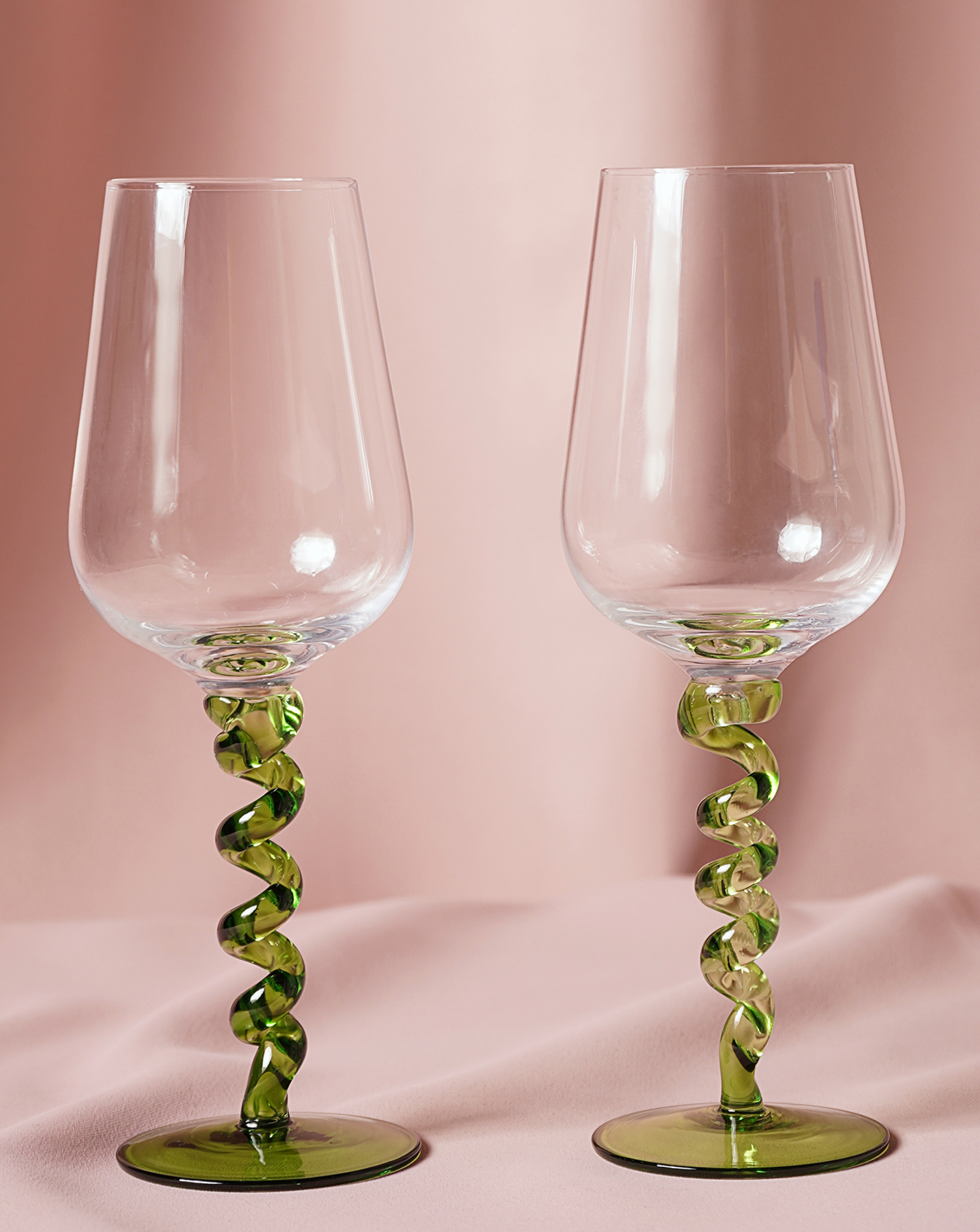 Raspberry Blossom Pair Of Wine Glasses